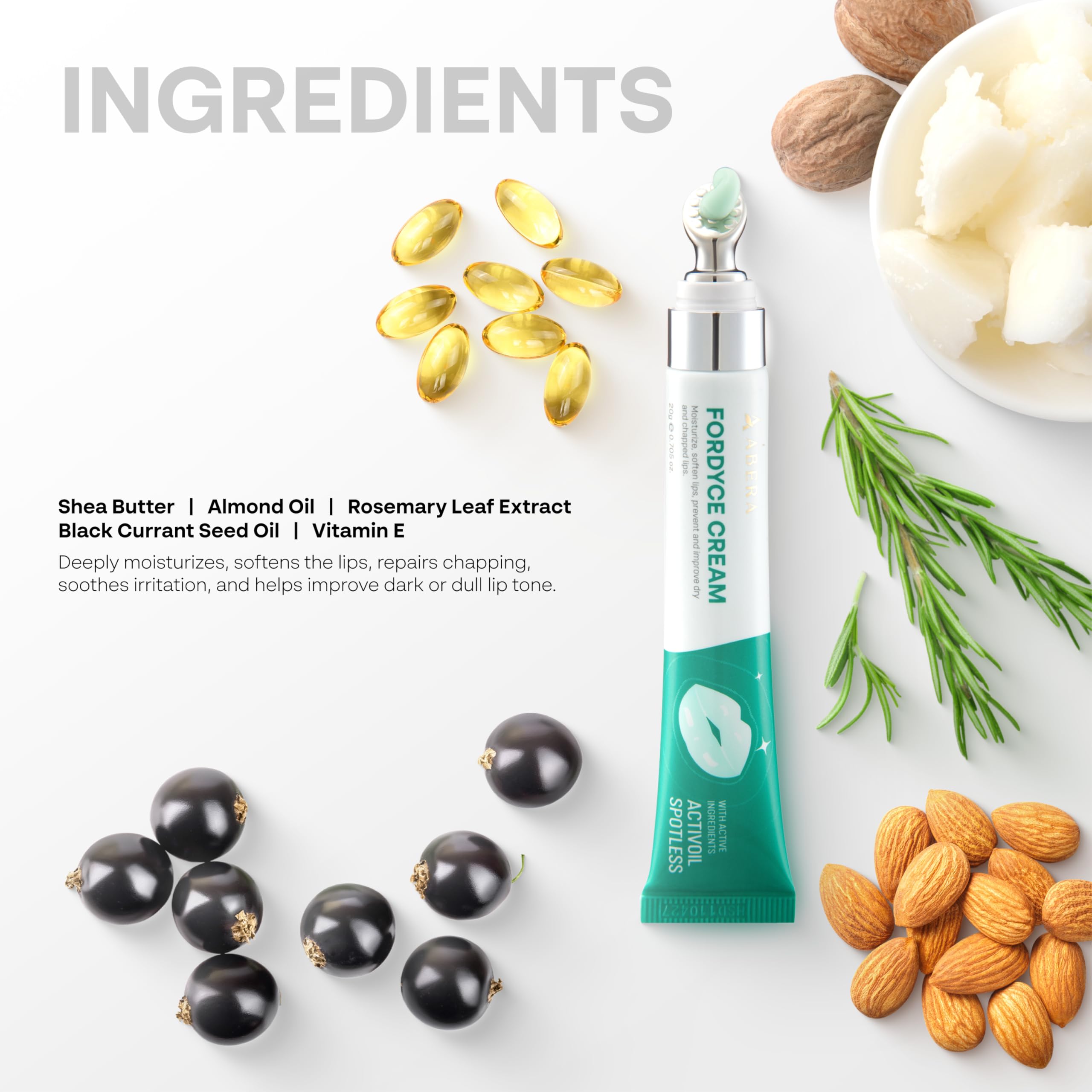 ABERA Fordyce Cream – Advanced HPR Formula for Lips | Fordyce Spot Remover & All-Day Moisturizing (0.7 oz)