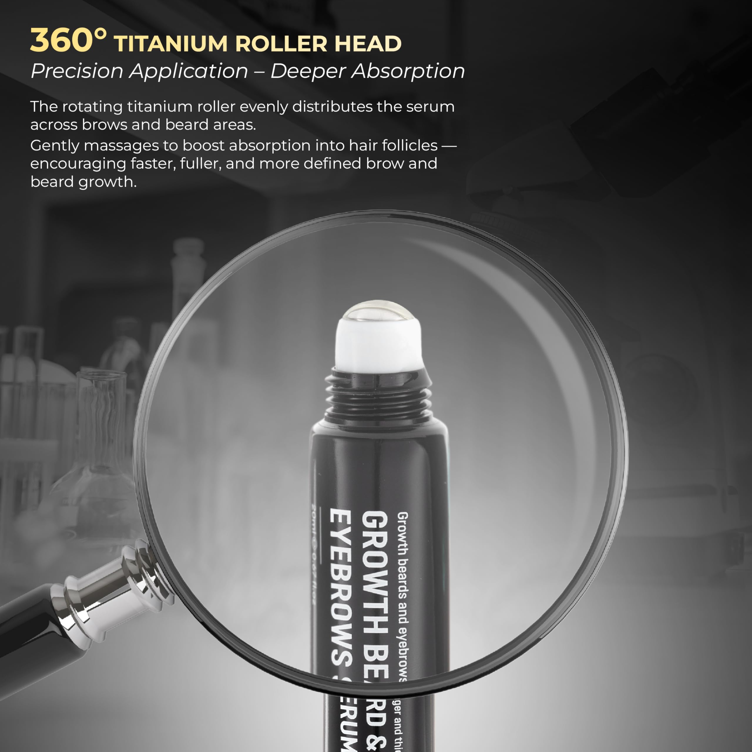 ABERA Ginb Advanced Growth Beard & Eyebrows Serum – Biotin, Acetyl Tetrapeptide-3 & Castor Oil (3 Boxes + Gift)