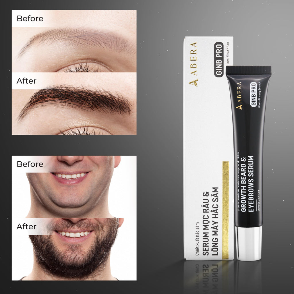 ABERA Ginb Advanced Growth Serum for Beard & Eyebrows — Biotin, Panax Ginseng, Acetyl Tetrapeptide-3