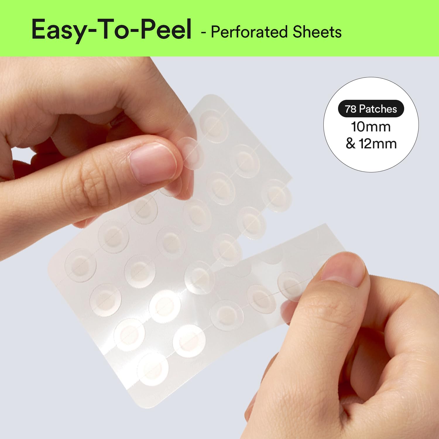 Abib Heartleaf Calming Spot Patch – 78 Patches, Invisible & Waterproof, Two Sizes (10mm/12mm)