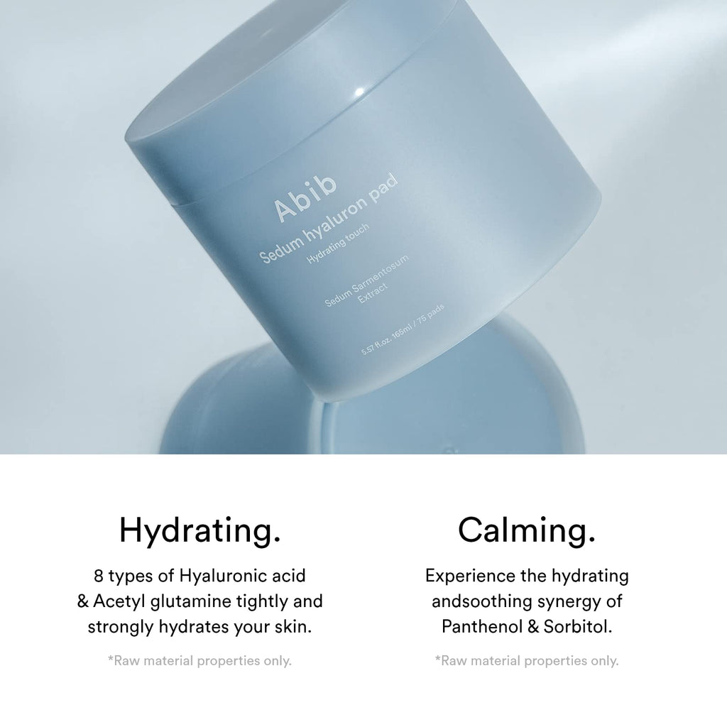 Abib Sedum Hyaluron Pad Hydrating Touch (75 Pads) | Hydration for Dry Skin | Korean Skincare