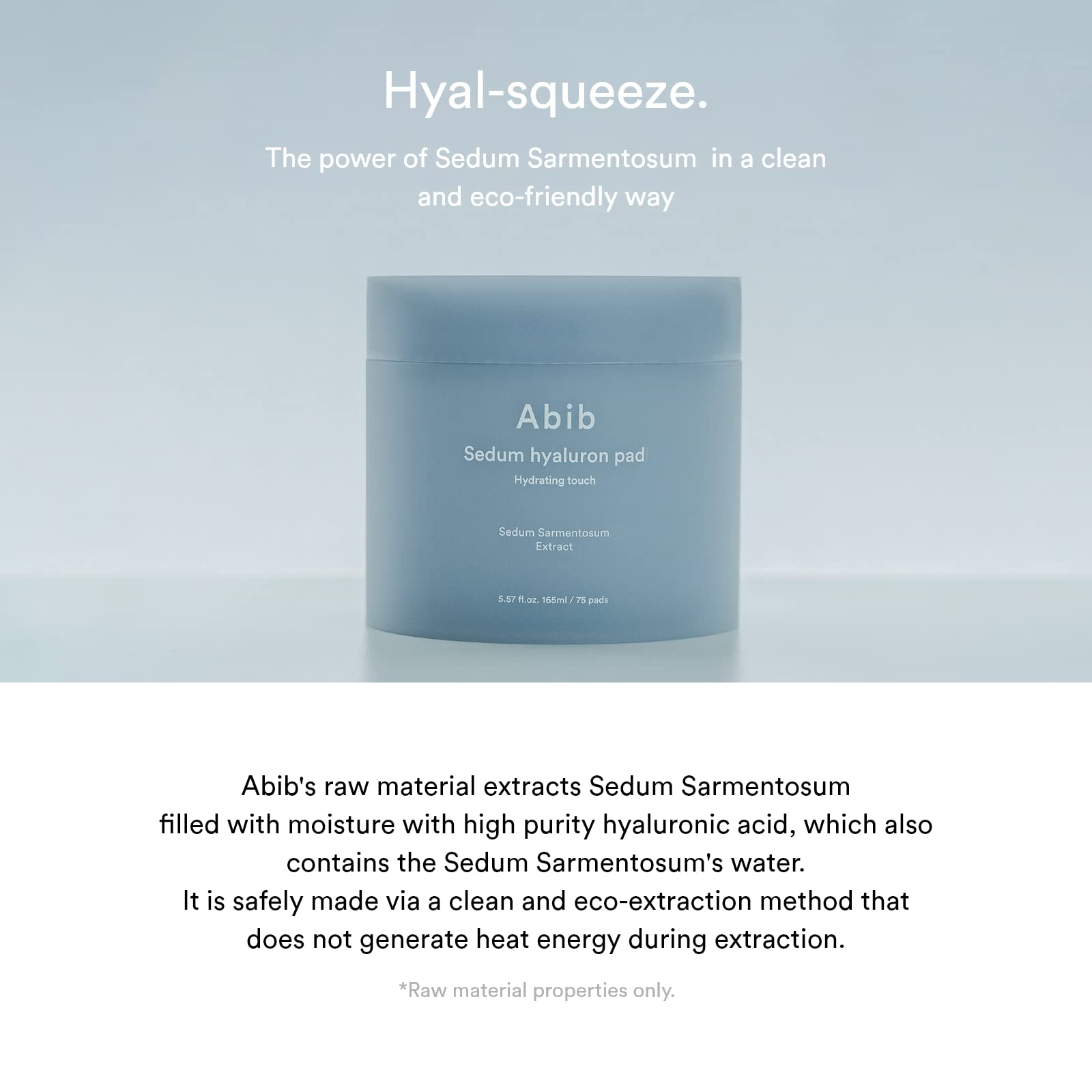Abib Sedum Hyaluron Pad Hydrating Touch (75 Pads) | Hydration for Dry Skin | Korean Skincare