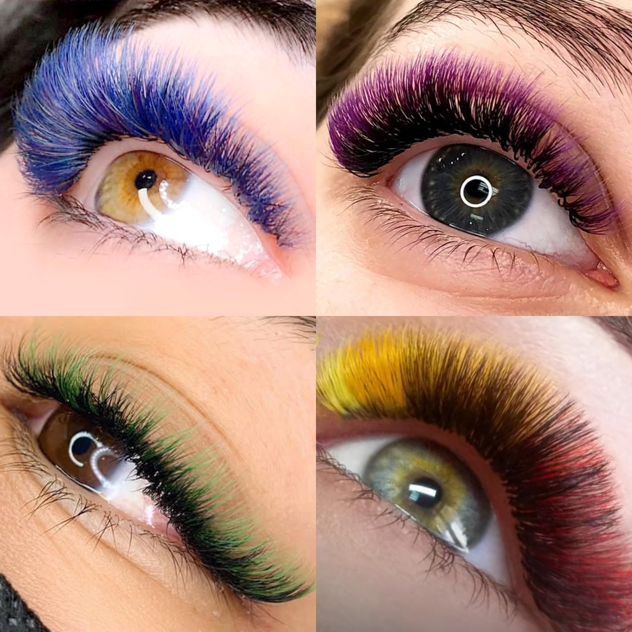 ABONNIE Colored Premade Lash Fans – 400 Pcs Mix Color, 6D 0.07-C 13mm, C Curl