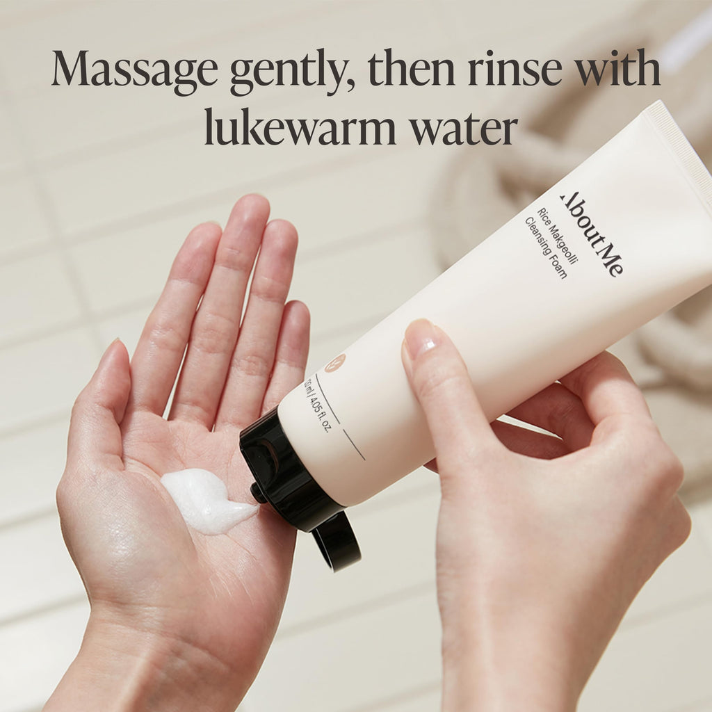 About Me Rice Makgeolli Cleansing Foam – Low pH Fermented Rice Cleanser for Sensitive Skin | 4.06 fl oz