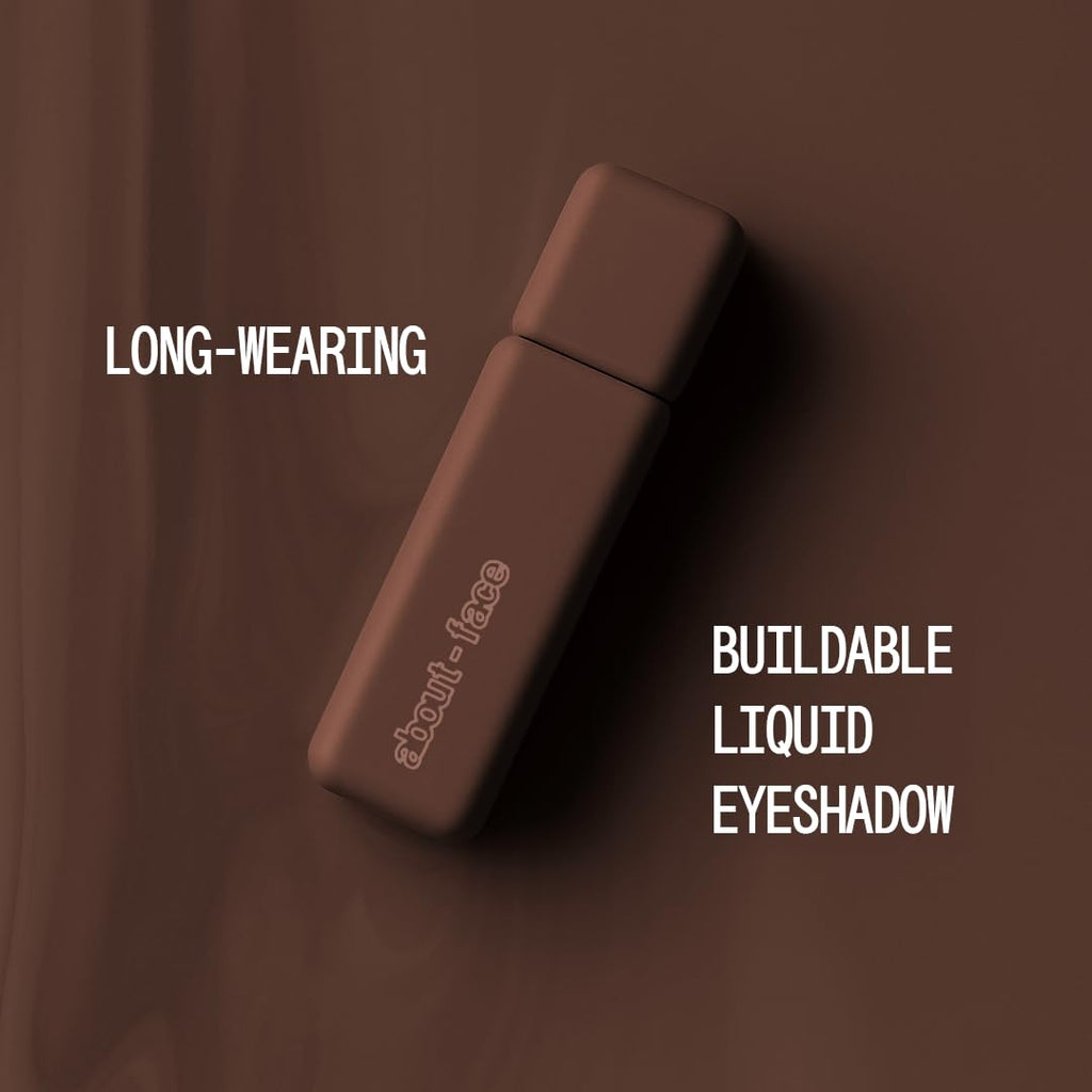 about-face Matte Fluid Eye Paint Weightless – High-Pigment Liquid Eyeshadow in Chocolate Brown | Vegan & Cruelty-Free