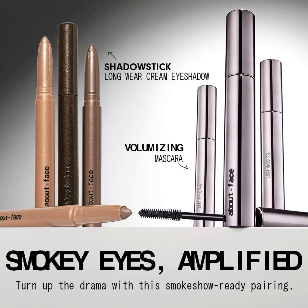 AboutFace Volumizing Mascara – Jet Black | Clean, Vegan, Cruelty-Free | 0.43 oz