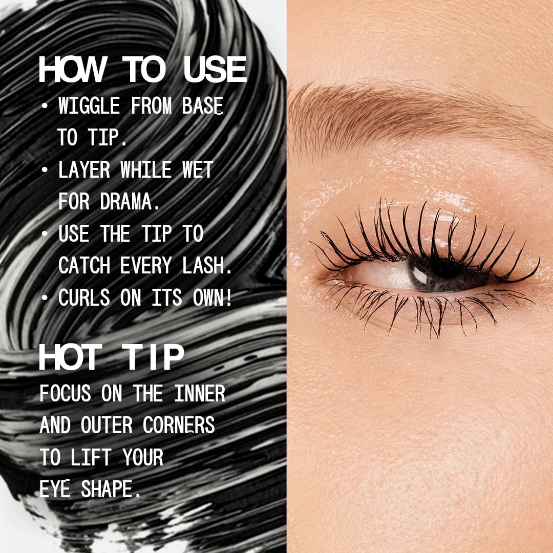 AboutFace Volumizing Mascara – Jet Black | Clean, Vegan, Cruelty-Free | 0.43 oz