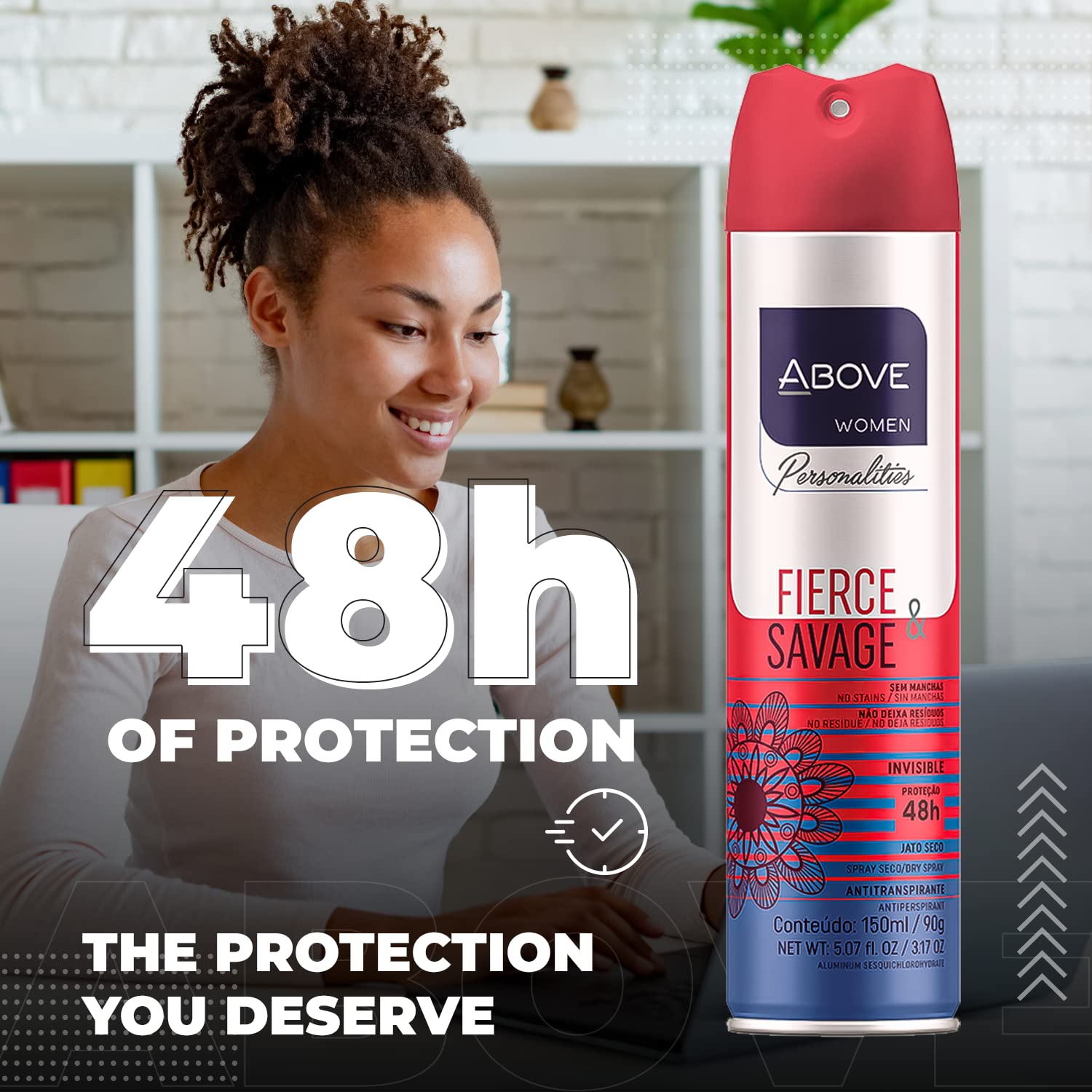 ABOVE Fierce & Savage 4pc Antiperspirant Dry Spray Set – Pink Pepper & Jasmine – Alcohol-Free