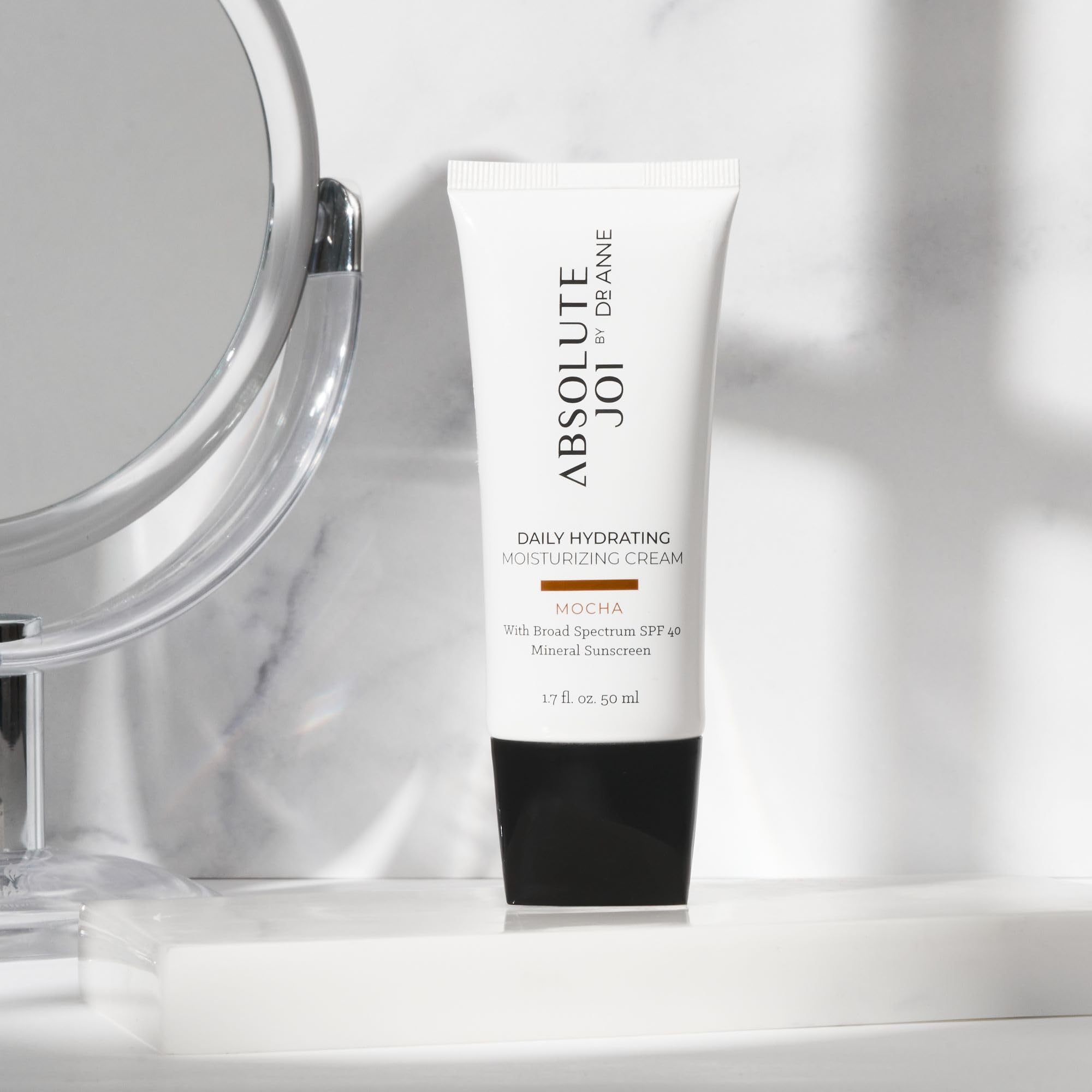 AbsoluteJOI Daily Hydrating Moisturizing Cream SPF 40 – Fragrance-Free Tinted Mineral Sunscreen (Two Sheer Tints) – 1.7 oz