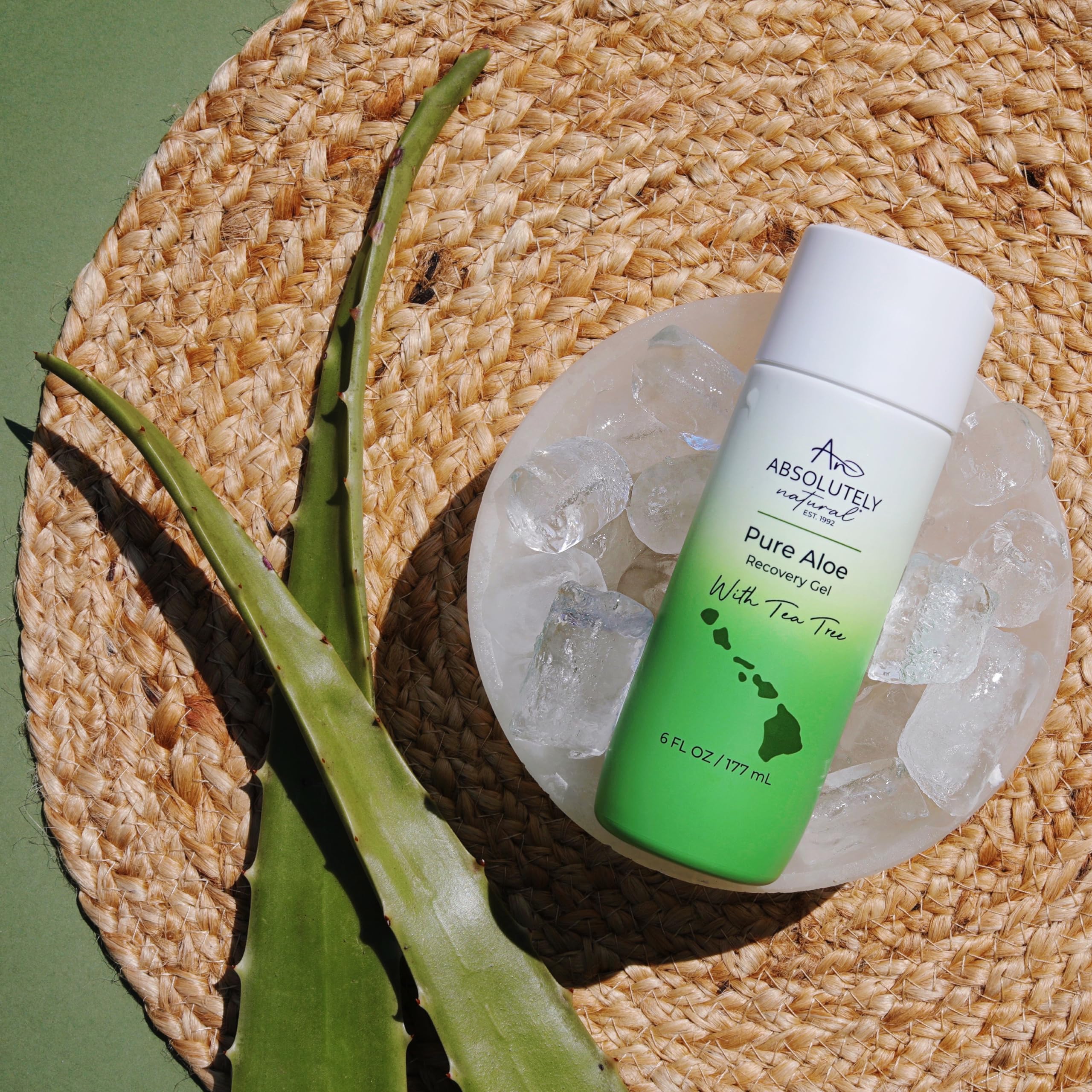 Absolutely Natural | 100% Pure Aloe Vera Cooling Gel for Sunburn Relief & Skin Comfort (6 oz)