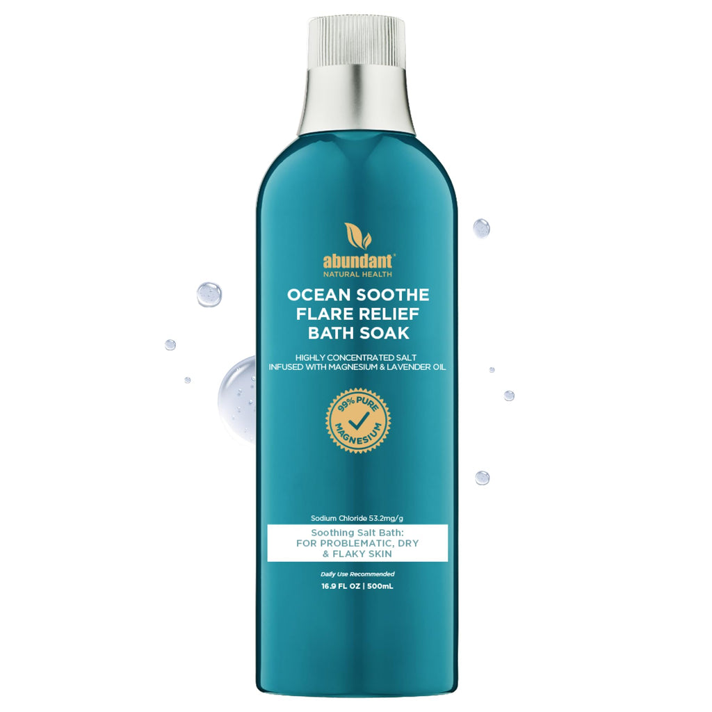 Abundant Natural Health Ocean Soothe Flare Relief Bath Soak – Magnesium Salt & Lavender, 500mL