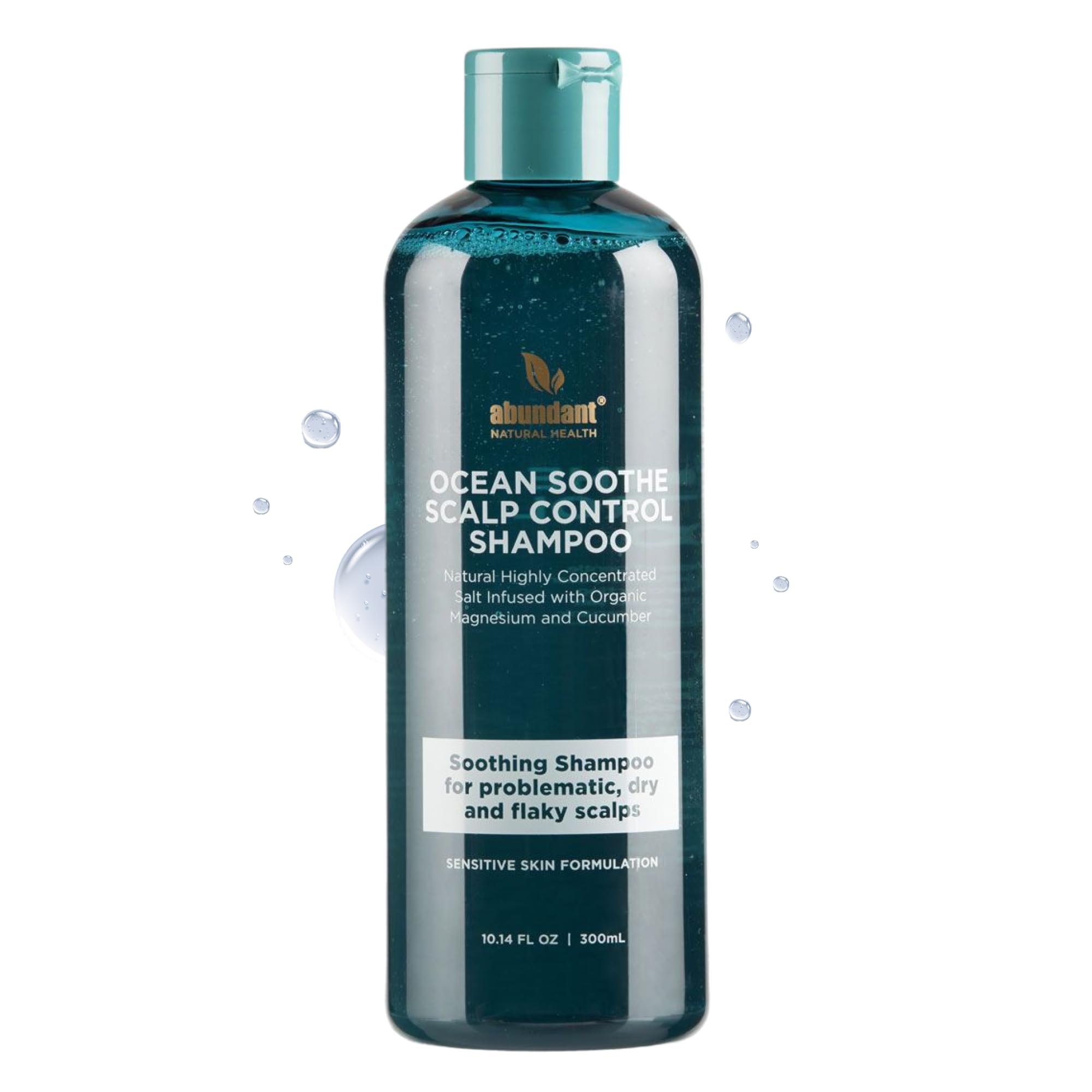 Abundant Natural Health Ocean Soothe Scalp Control Shampoo – Magnesium Salt & Cucumber, 300mL