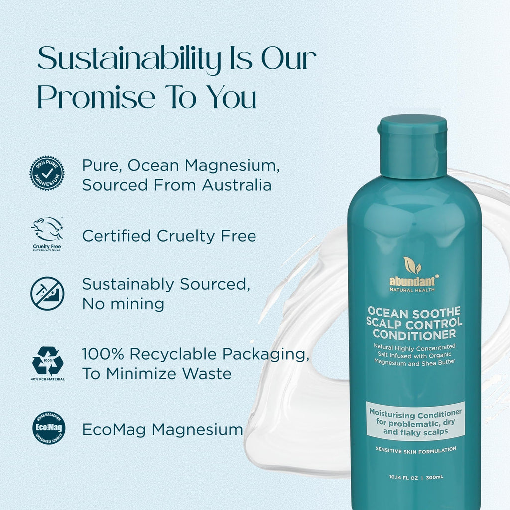 Abundant Natural Health Ocean Soothe Scalp Control Conditioner | Magnesium Salt, Shea & Eucalyptus | 300mL