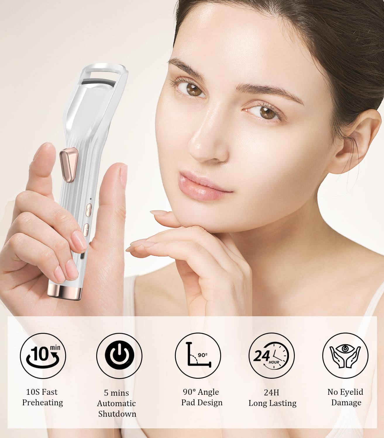 Acavado Premium PRO Heated Eyelash Curler — Fast 8s Heat, 2 Modes, 24h Curl, Type-C Rechargeable