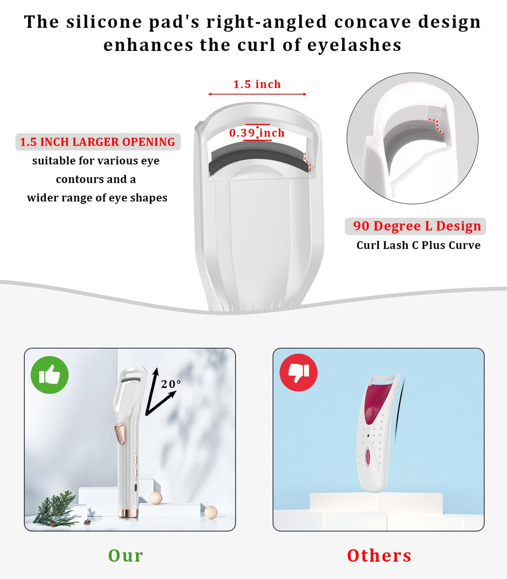 Acavado Heated Eyelash Curler Premium PRO – Fast Heat Up, 2 Temperature Modes, Type-C Rechargeable, Anti-Burn Safety