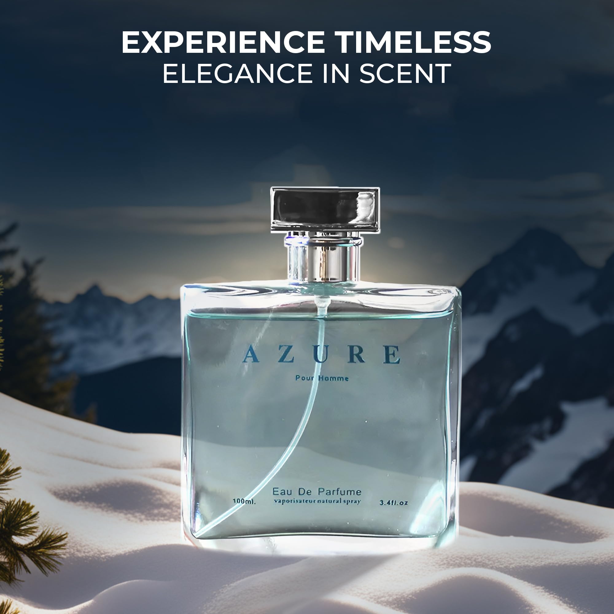 Azure Pour Homme Cologne for Men by A CENTER – Long-Lasting, Luminous Scent (3.4 oz)