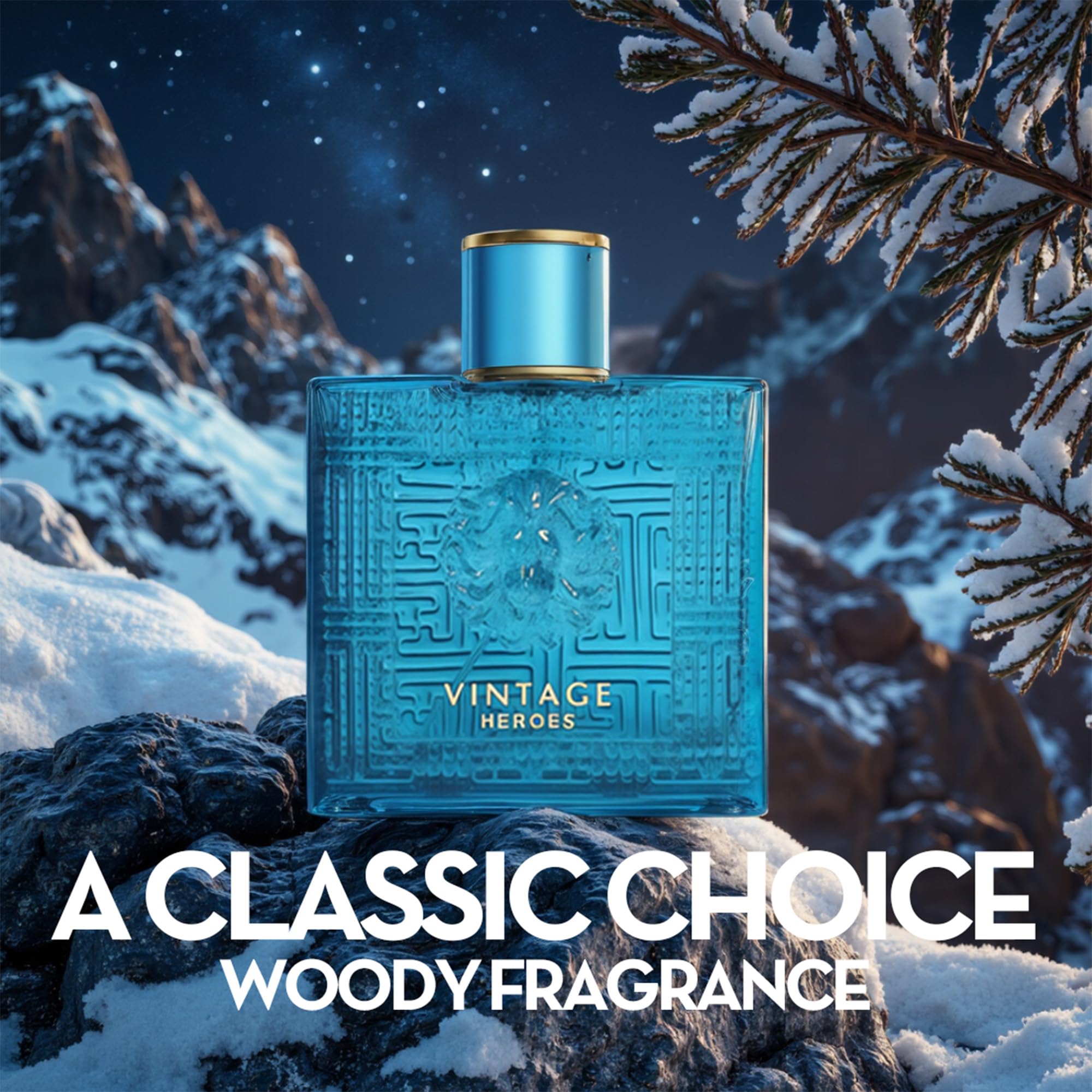 ACENTER Men's Cologne Gift Set 4 Pack – Vintage Heroes Series (3.4 oz Each) | Vanilla Bourbon, Leather & Amber Floral