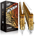 Ackbun 50Pcs 12RL Assorted Tattoo Needles – 3RL/5RL/7RL/9RL/11RL, Sterilized Cartridges