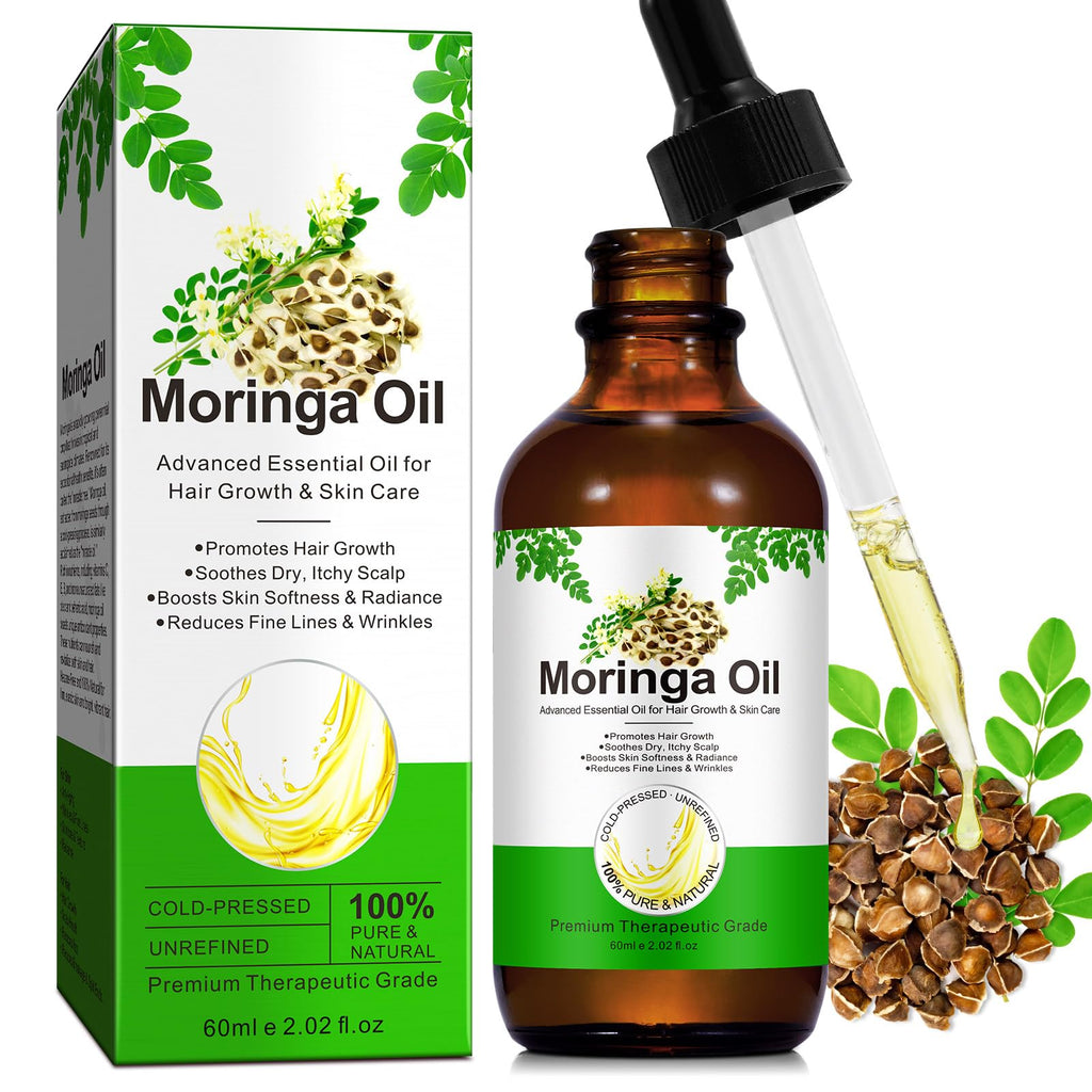 Acorn + Oak Premium Organic Moringa Oil – Cold-Pressed, Unrefined, 2 fl oz