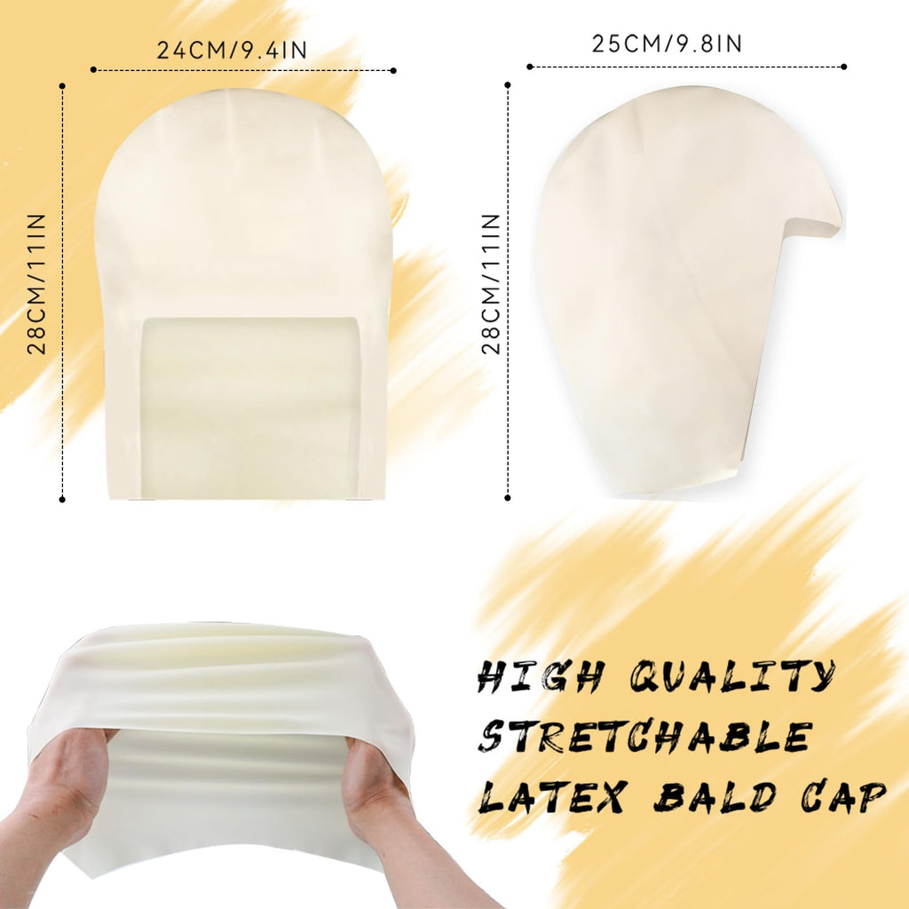 Actabostte Halloween Bald Cap Kit – Realistic Latex Bald Cap with Adhesive & Remover