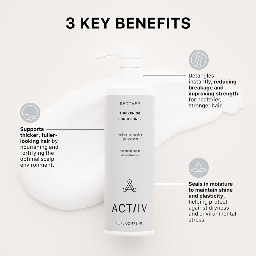 ACTIIV Recover Thickening Conditioner – Hydrates, Strengthens, Color-Safe, 16 oz