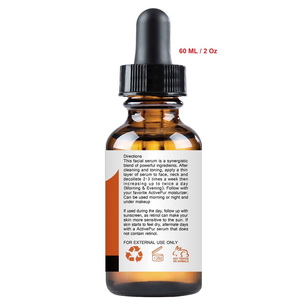 ActivePur Vitamin C Serum for Face 2oz | Hyaluronic Acid, Vitamin E + B5