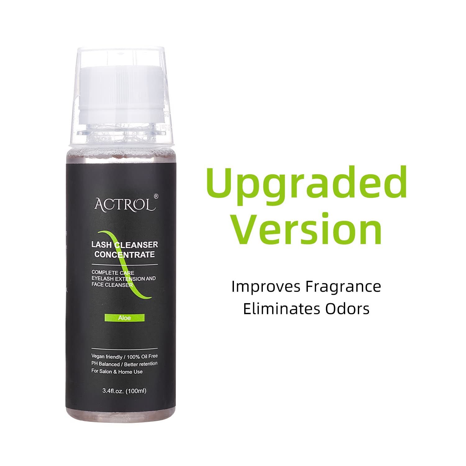 ACTROL Eyelash Cleanser Concentrate 100ml – Aloe Foaming Lash Shampoo for Salon & Home Care