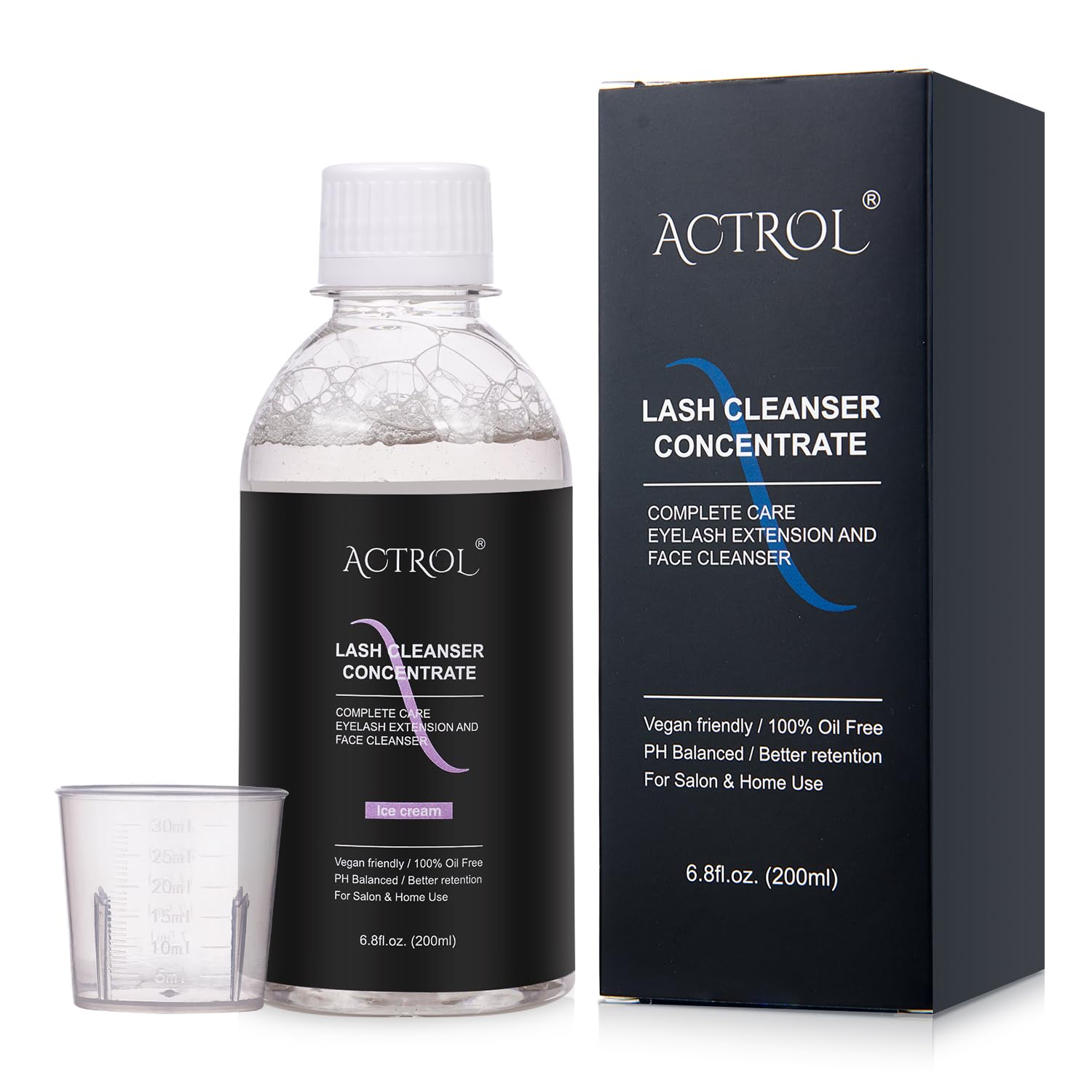 ACTROL Eyelash Cleanser Concentrate 200ml – Bubble Gum Foaming Lash Shampoo Pack of 20