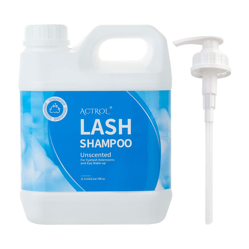 ACTROL Eyelash Extension Cleanser Unscented 2L – Paraben & Sulfate Free, Gentle Foaming Shampoo for Salon & Home
