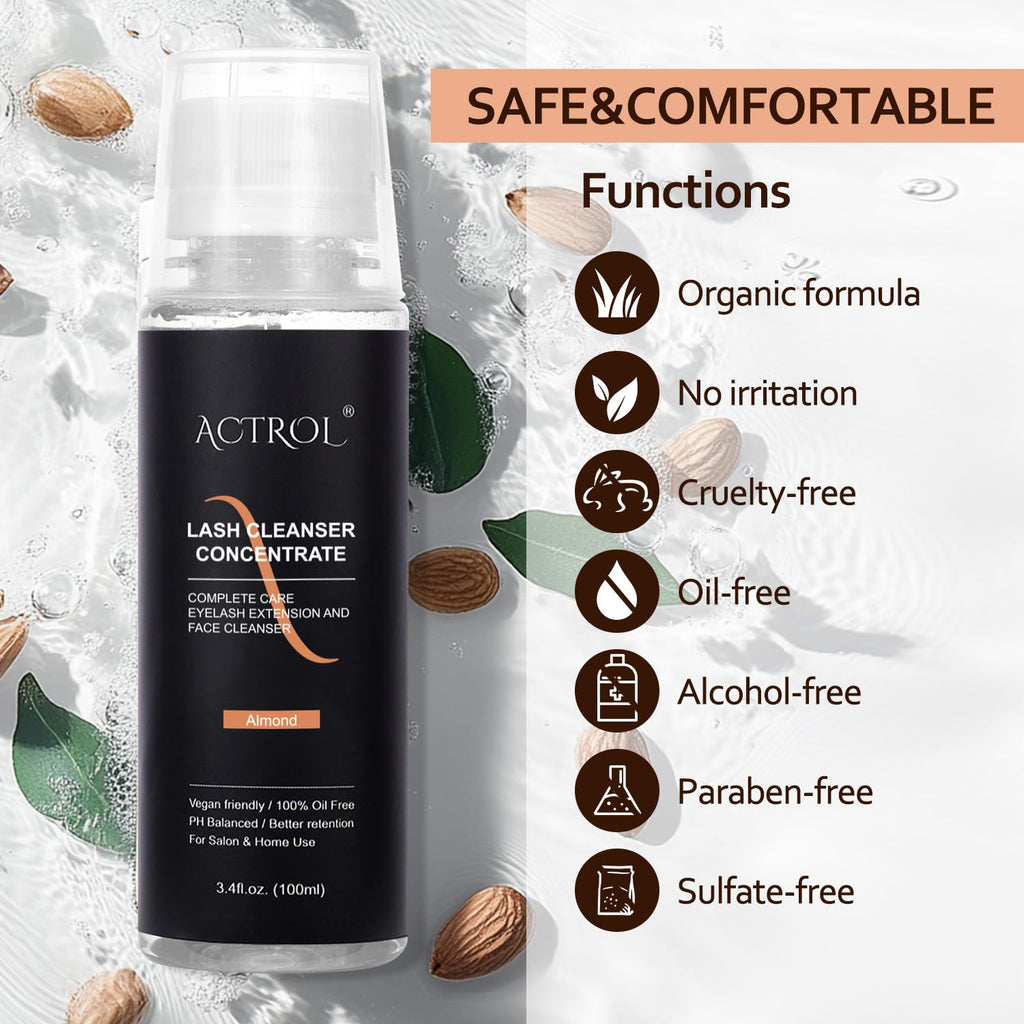 ACTROL Eyelash Cleanser Concentrate 100ml – Foaming Lash Shampoo for Extensions