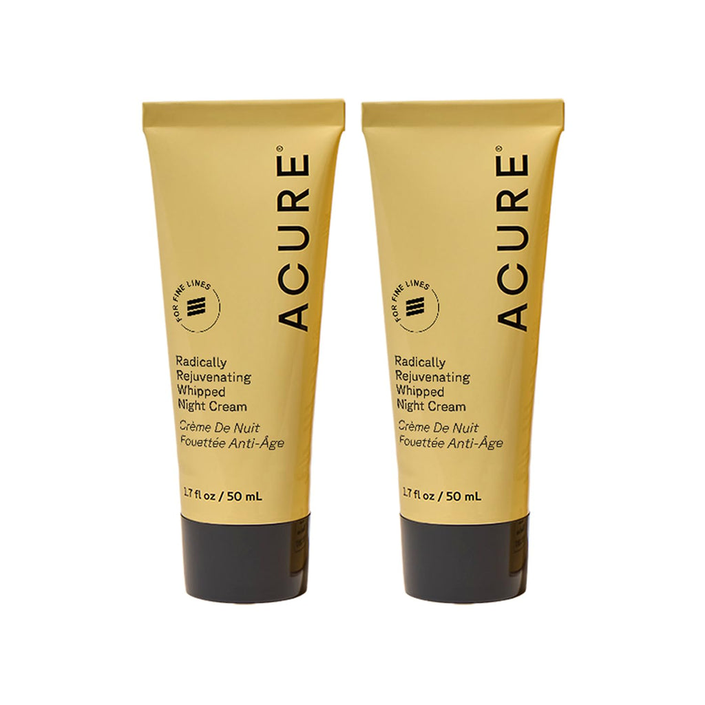 Acure Radically Rejuvenating Whipped Night Cream – Peptide Night Moisturizer with Vitamin C (2 Pack)