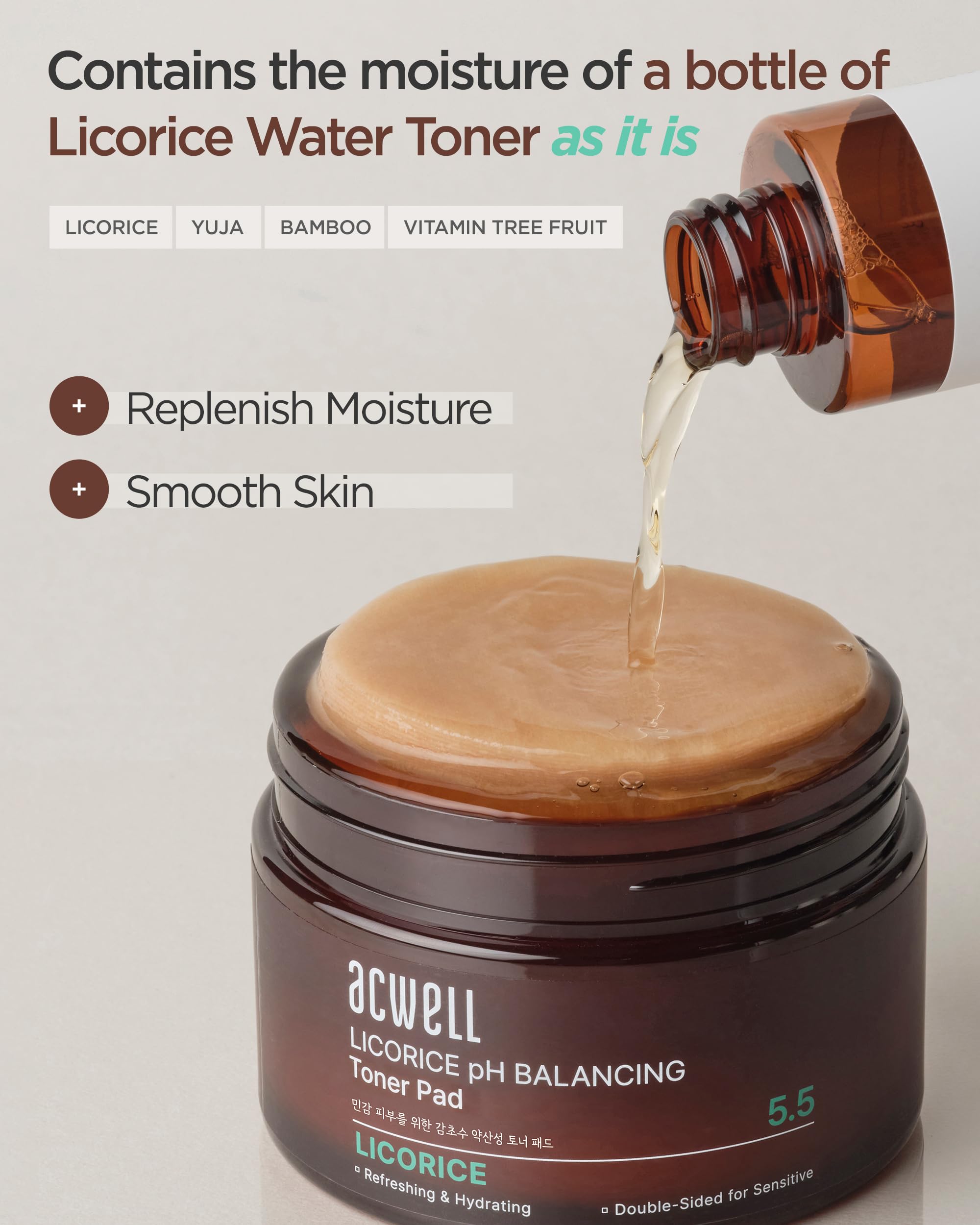 ACWELL Licorice pH Balancing Toner – Alcohol-Free, Hydrating Korean Toner for Cleansing (PH5.5) – 2 Pack