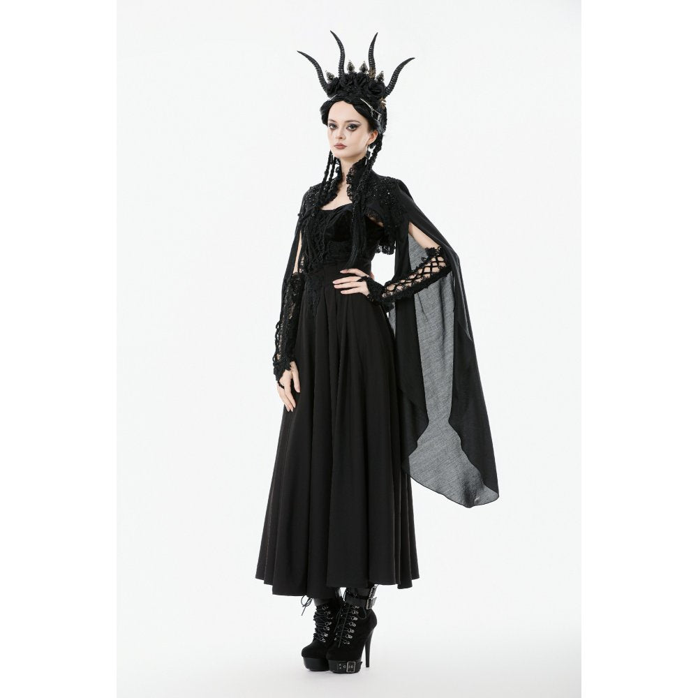 Dark in Love Erzsébet Dramatic Lace Gothic Cape Shrug