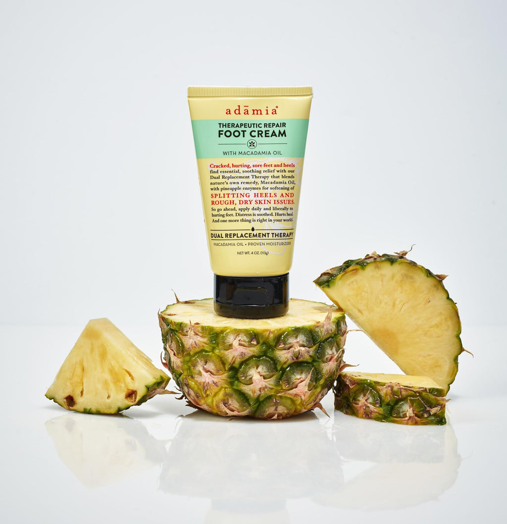 Adamia Therapeutic Repair Foot Cream with Pure Macadamia Oil – Fragrance Free, 4 oz