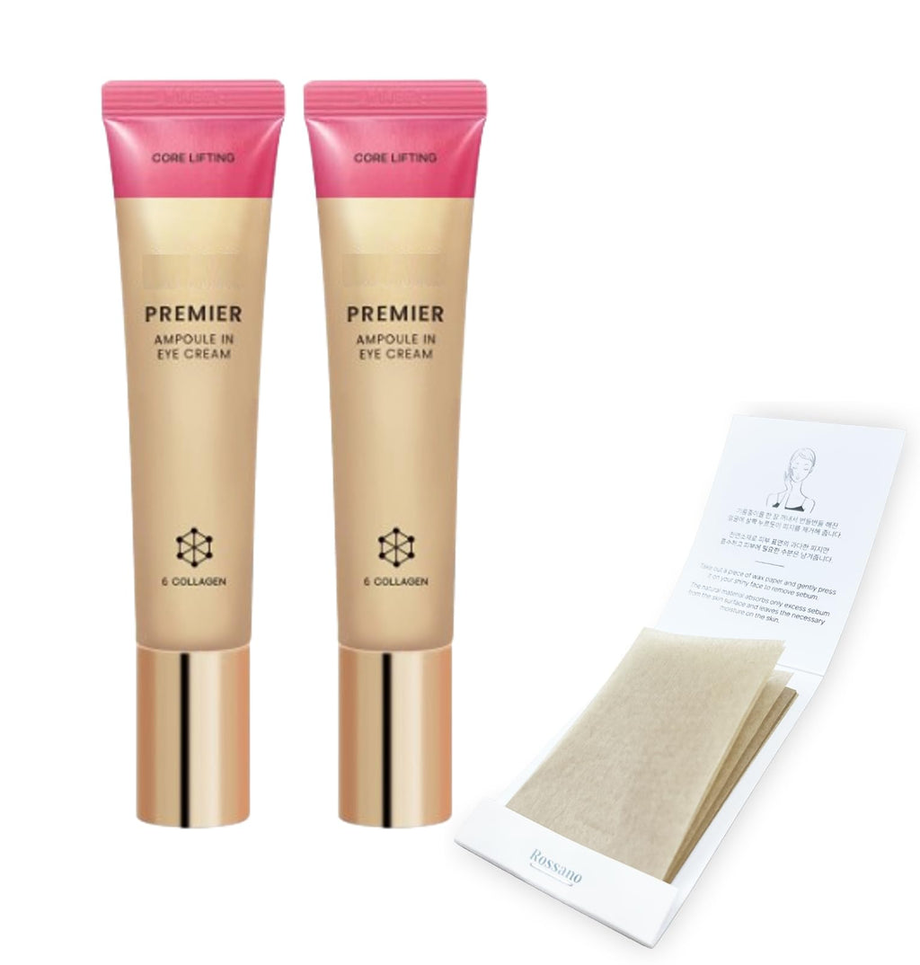 ADDERENITY 2024 Season12 Premier Ampoule Eye Cream for Face – 40ml x 2ea with ROSANO Oil Control Paper