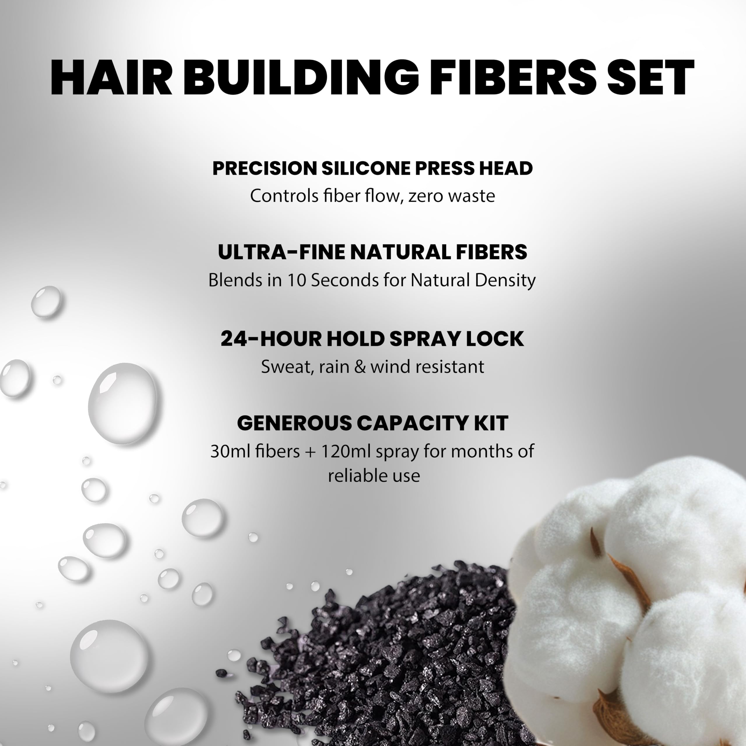 Adglamful Hair Building Fibers Kit for Thinning Hair – Dark Brown + Hold Spray | Instant Natural Finish