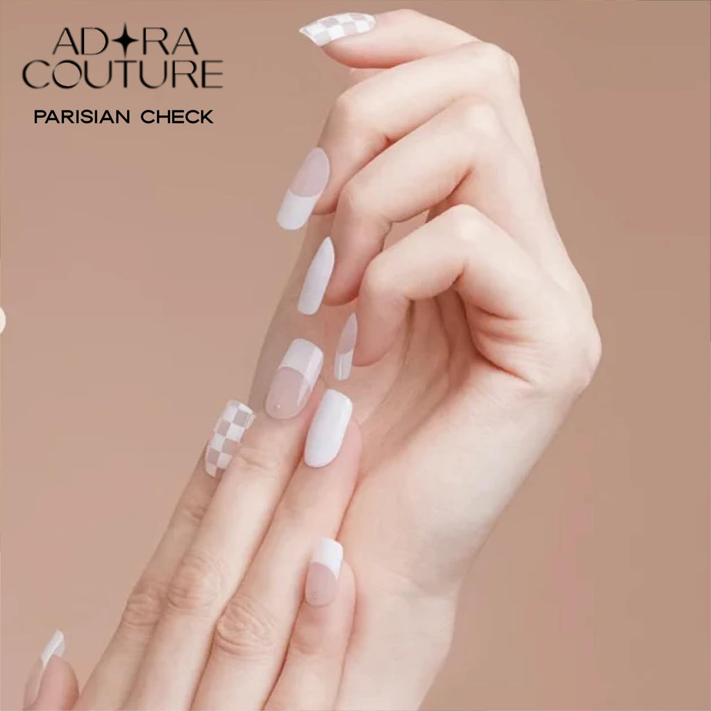 Adora Couture Semi Cured Gel Nail Strips – 20 Pcs Kit | Easy At-Home Manicure