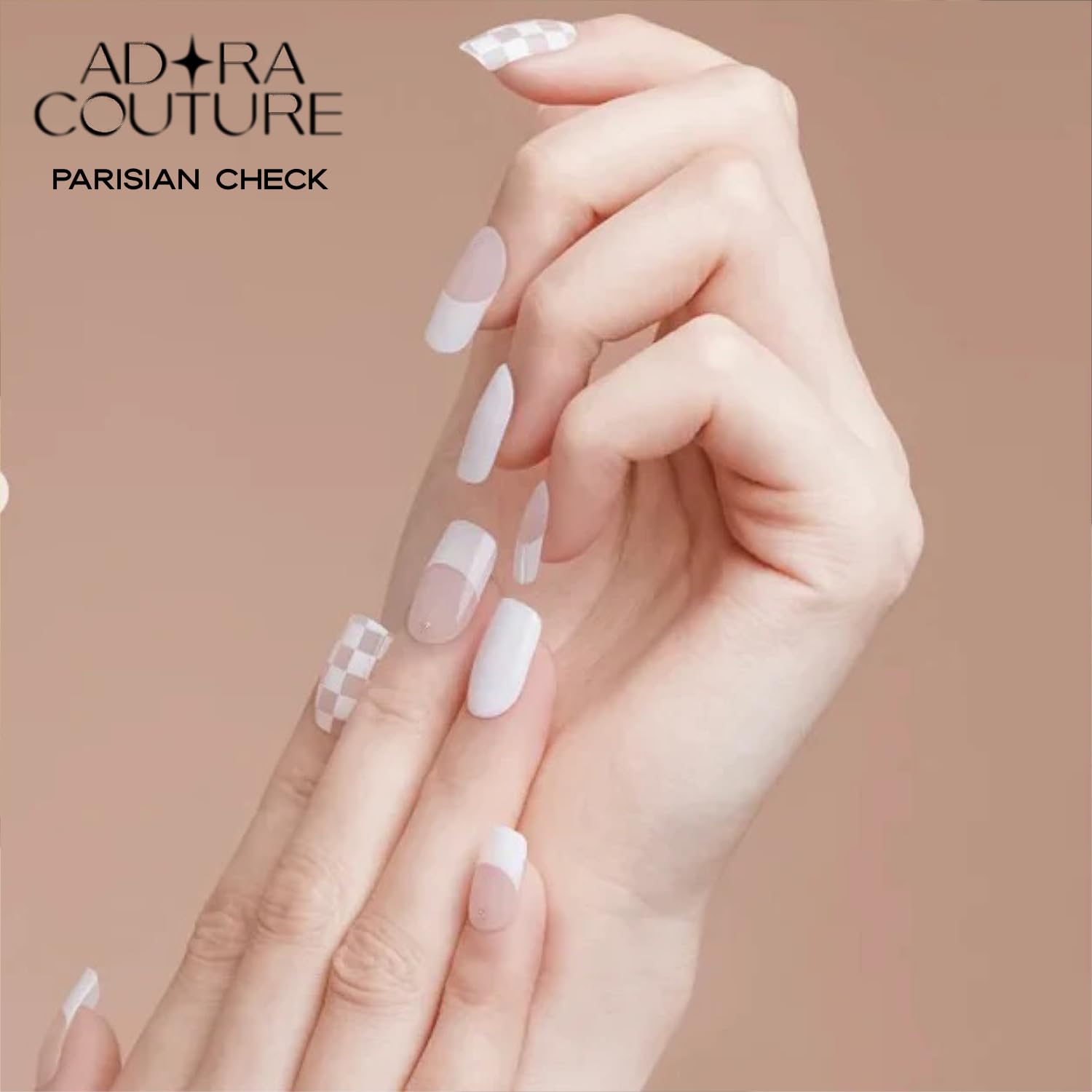 Adora Couture Semi Cured Gel Nail Strips – 20 Pcs Kit | Easy At-Home Manicure