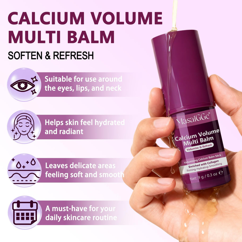 ADSBJUX Calcium Multi Balm Stick 2-Pack | Hydrating, Firming & Collagen-Enhanced Balm for Face, Eyes & Neck