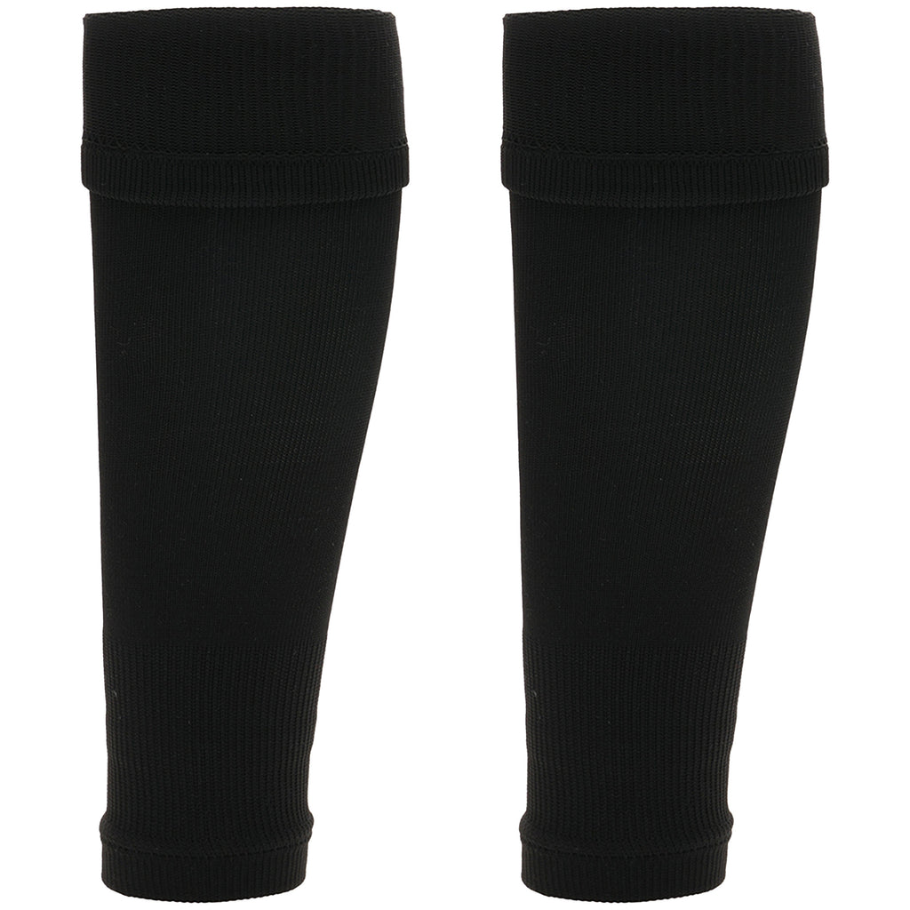 Sock Stack Adults Black Football Leg Sleeve Socks Compression Support Over Shin Pads