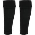 Sock Stack Adults Black Football Leg Sleeve Socks Compression Support Over Shin Pads