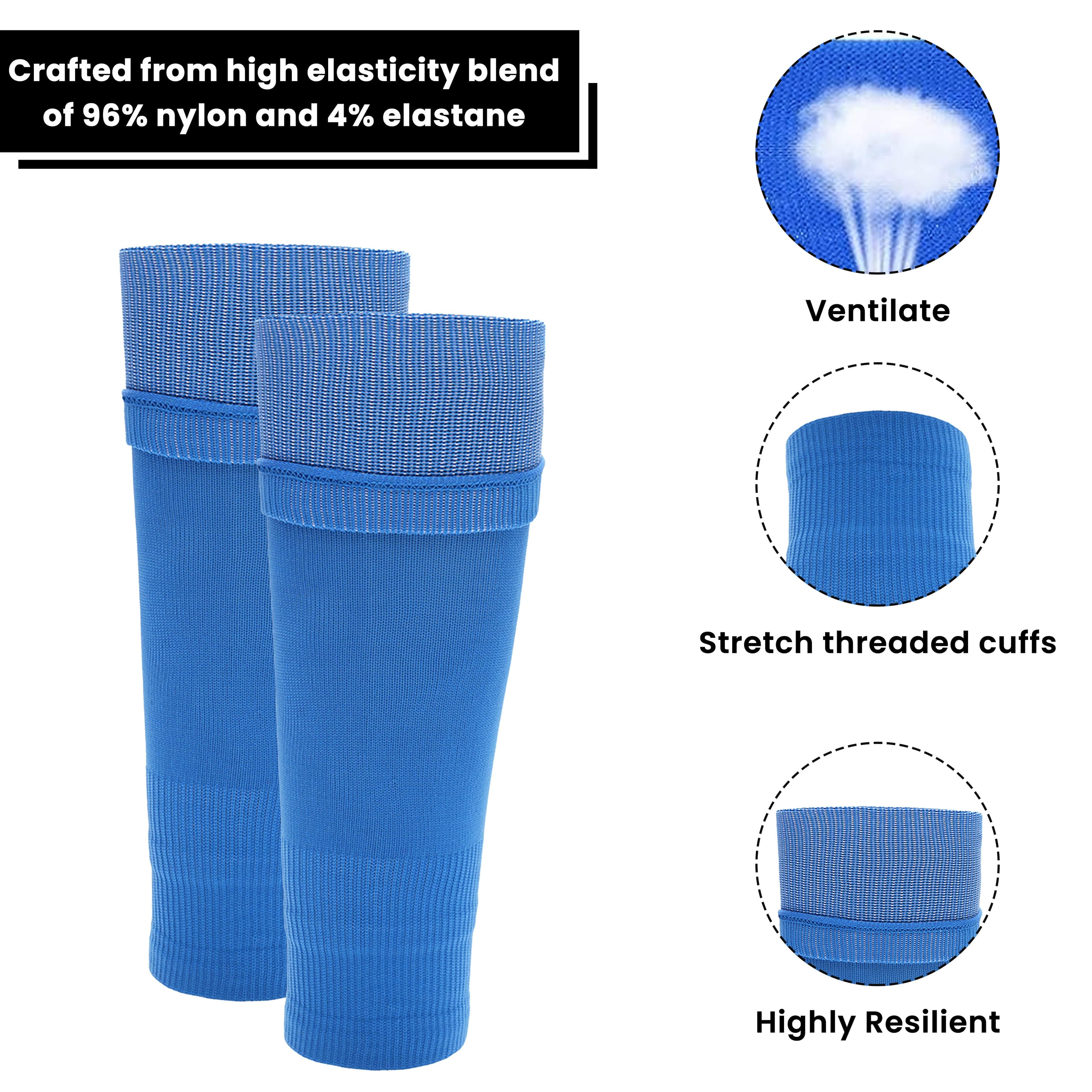 Sock Stack Adults Blue Football Leg Sleeve Socks Compression Support Breathable Fits Over