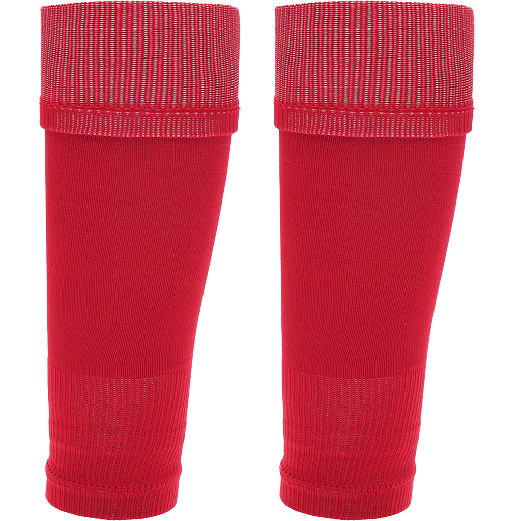 Sock Stack Adults Unisex Red Football Leg Sleeve Socks Compression Support Over Shin Pads