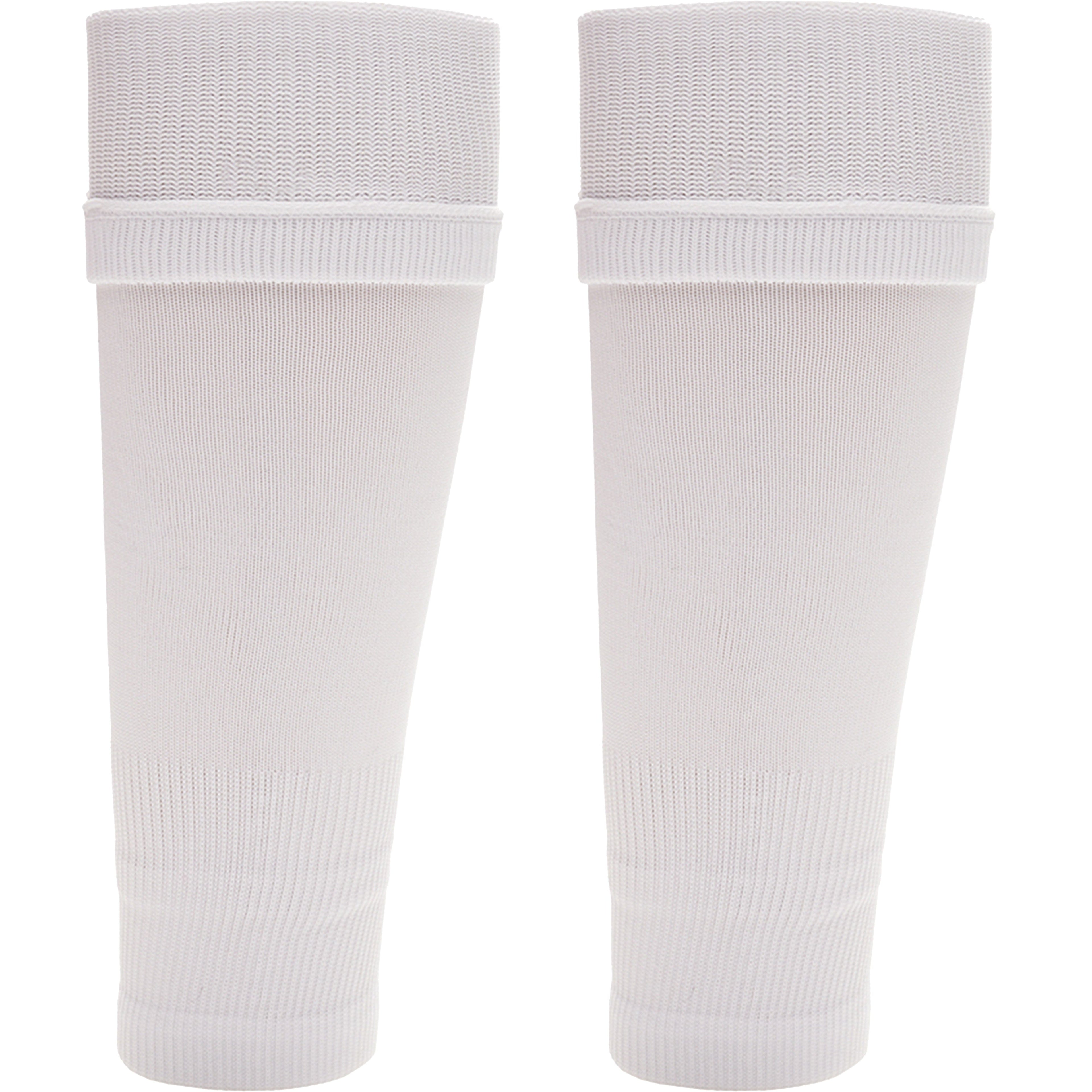 Sock Stack Adult Size White Football Leg Sleeve Socks Compression Over Shin Pads