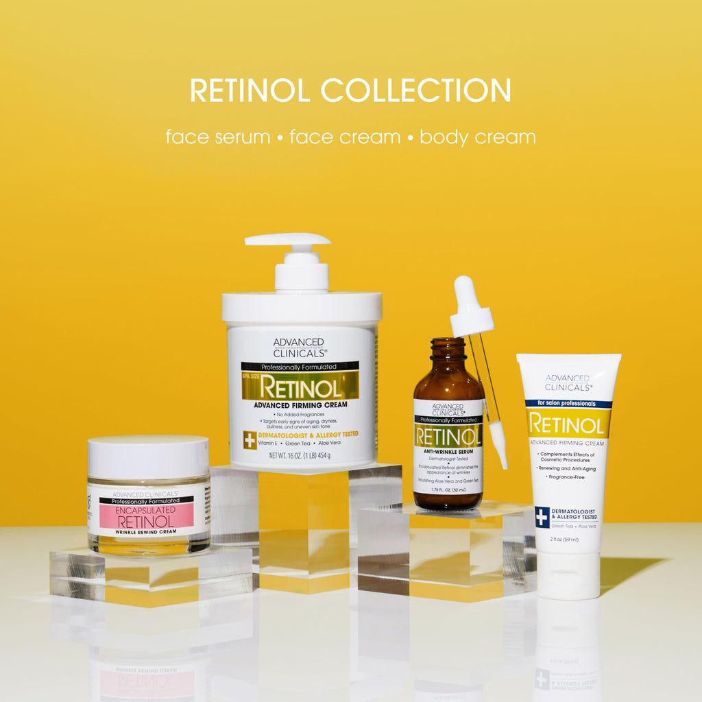 Advanced Clinicals Retinol Eye Cream + Retinol Body Lotion Set – Fragrance Free 2pc