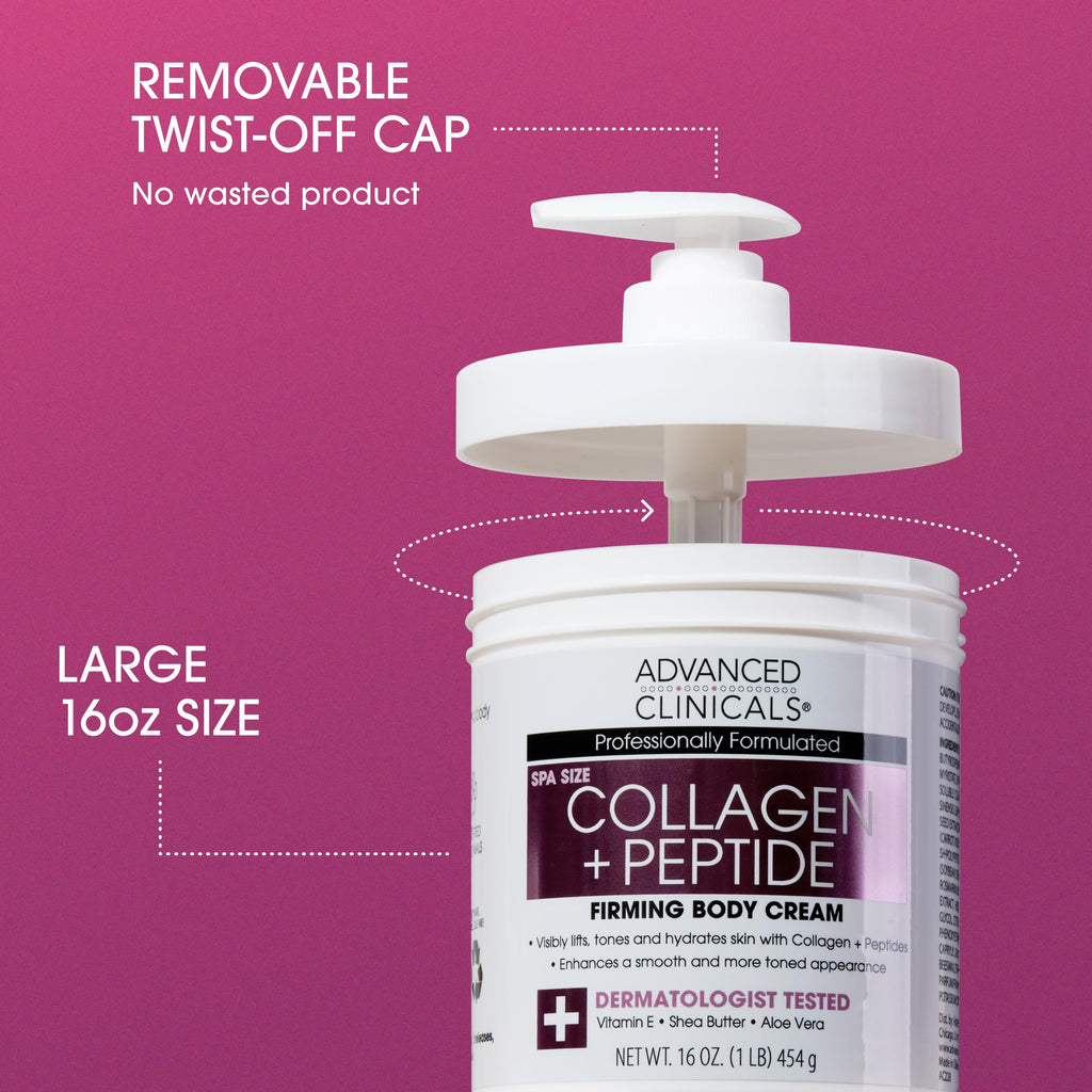 Advanced Clinicals Collagen Peptides Body Lotion & Face Moisturizer – 2-Pack
