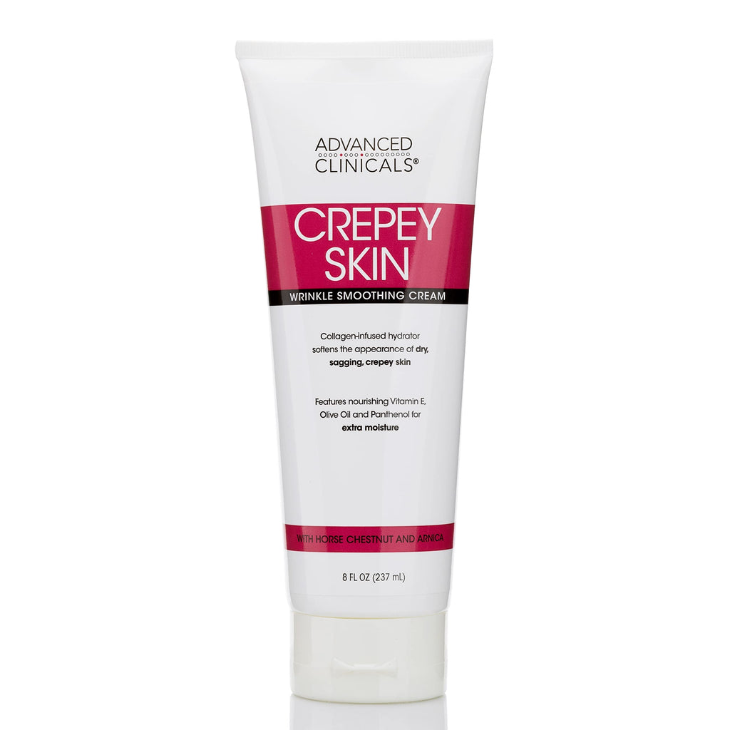 Advanced Clinicals Crepey Skin Treatment Body Lotion — Fragrance-Free Collagen Cream with Vitamin E, Arnica & Horse Chestnut, 8 oz