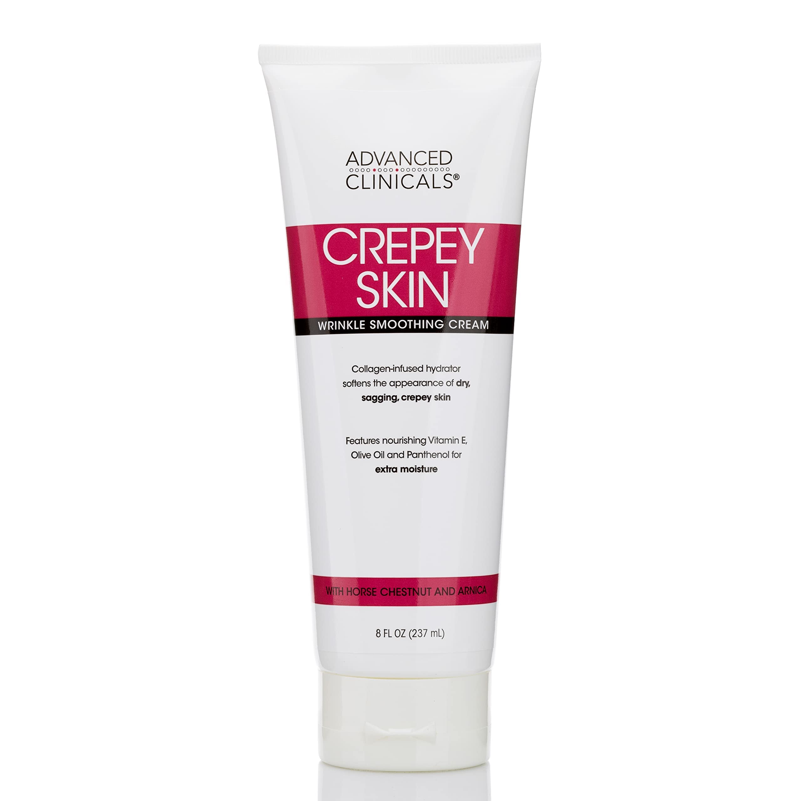 Advanced Clinicals Crepey Skin Treatment Body Lotion — Fragrance-Free Collagen Cream with Vitamin E, Arnica & Horse Chestnut, 8 oz