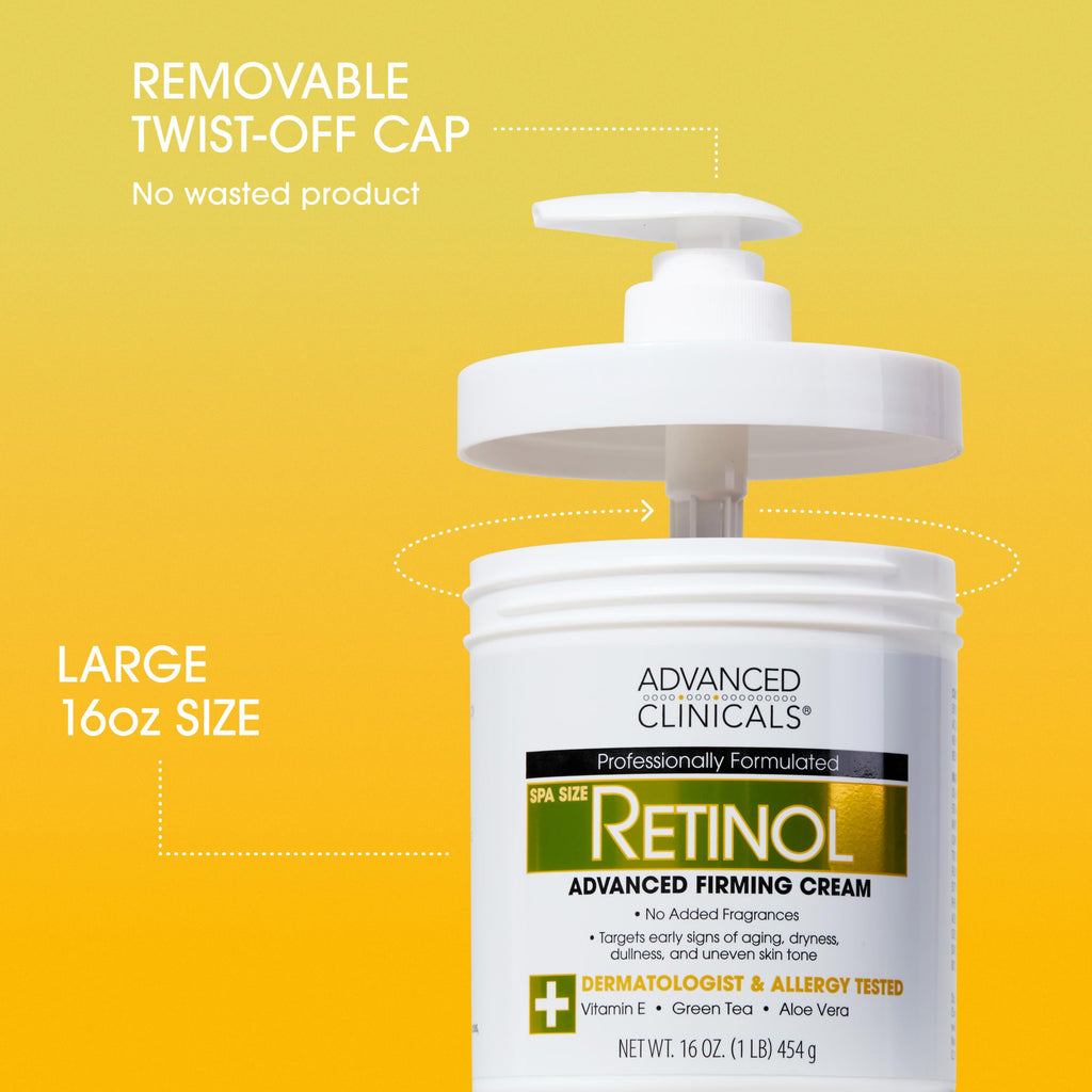 Advanced Clinicals Retinol Body Cream + Vitamin C Body Lotion 2pc Set – Firm, Brighten, Hydrate