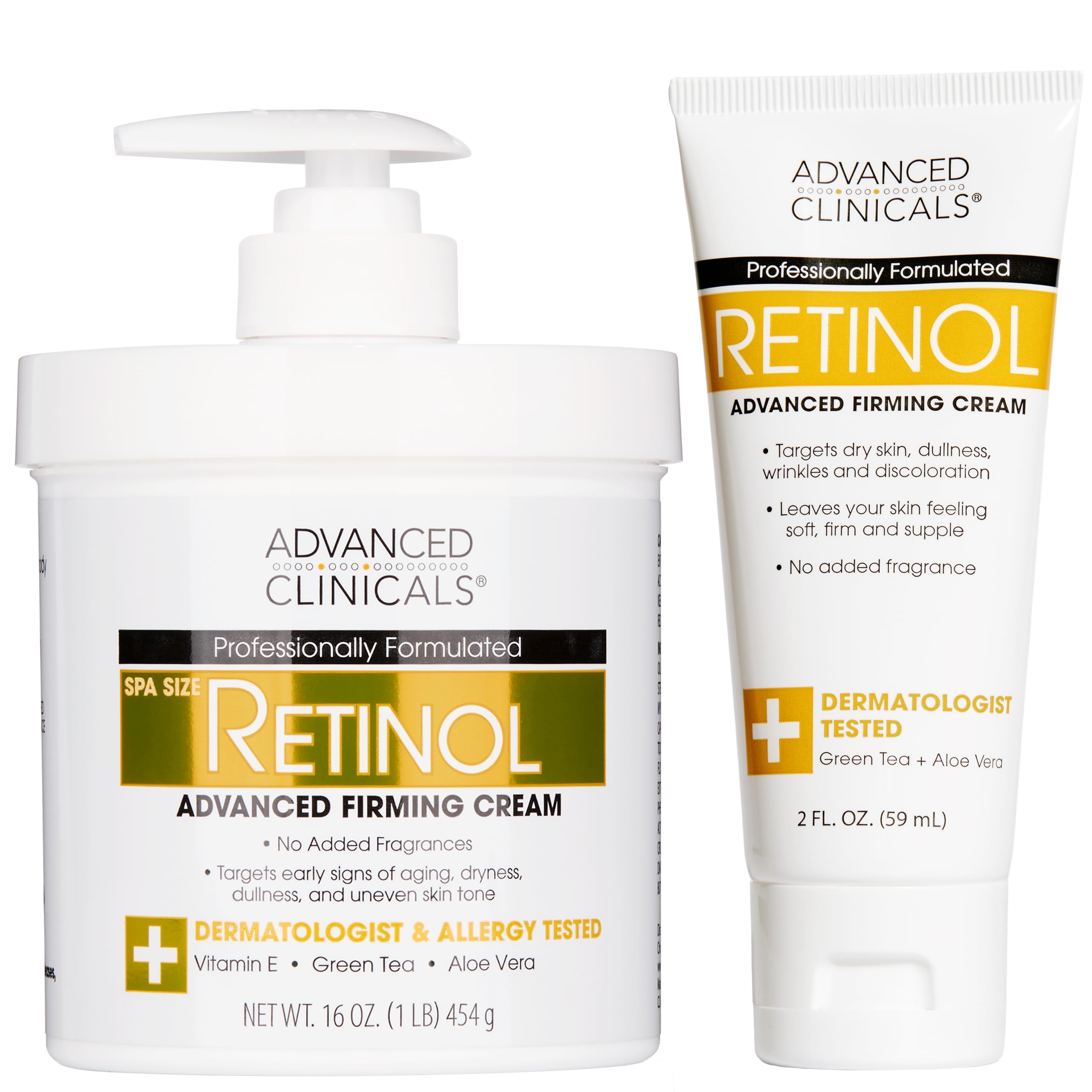 Advanced Clinicals Retinol Body Lotion & Face Moisturizer – Anti-Aging Skincare for Fine Lines & Crepey Skin (Travel Size)